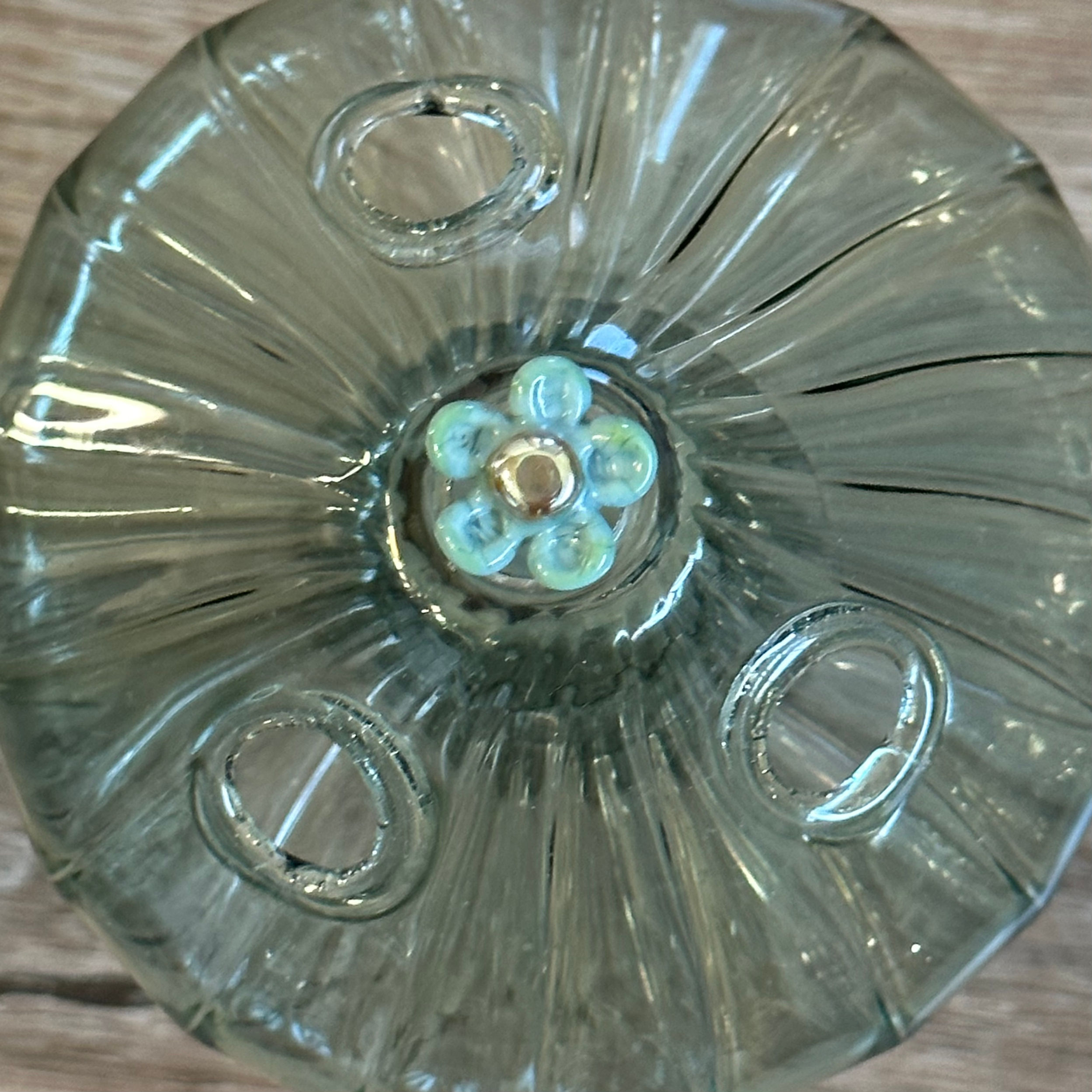 Little Dusty Blue and Metallic Flower Plant Friend