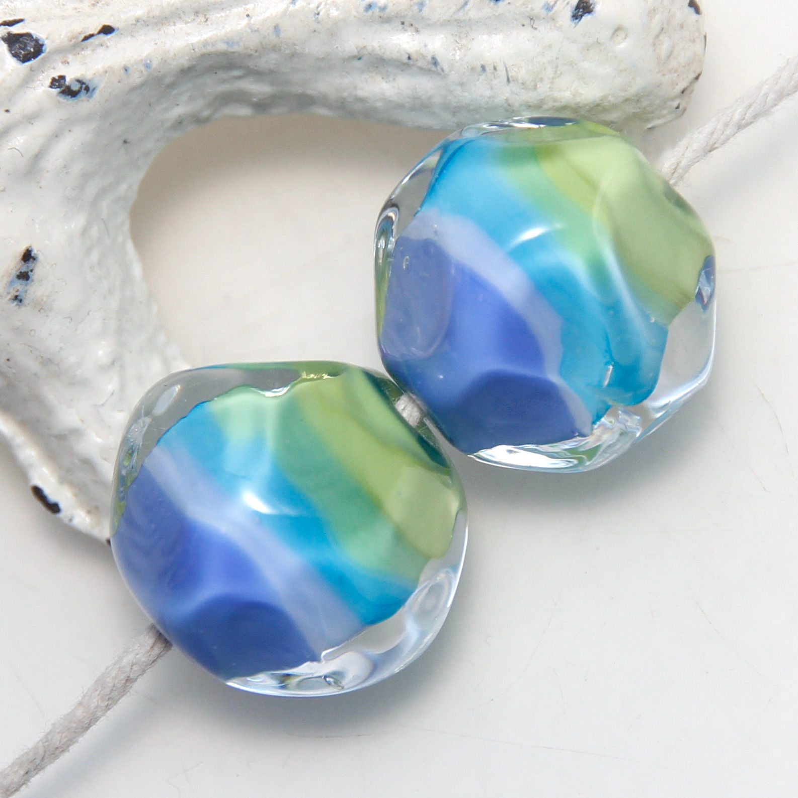 blue and green beads