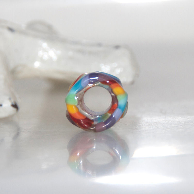 Thumbnail: Rainbow Swirl Dread Bead 5.5mm Hole