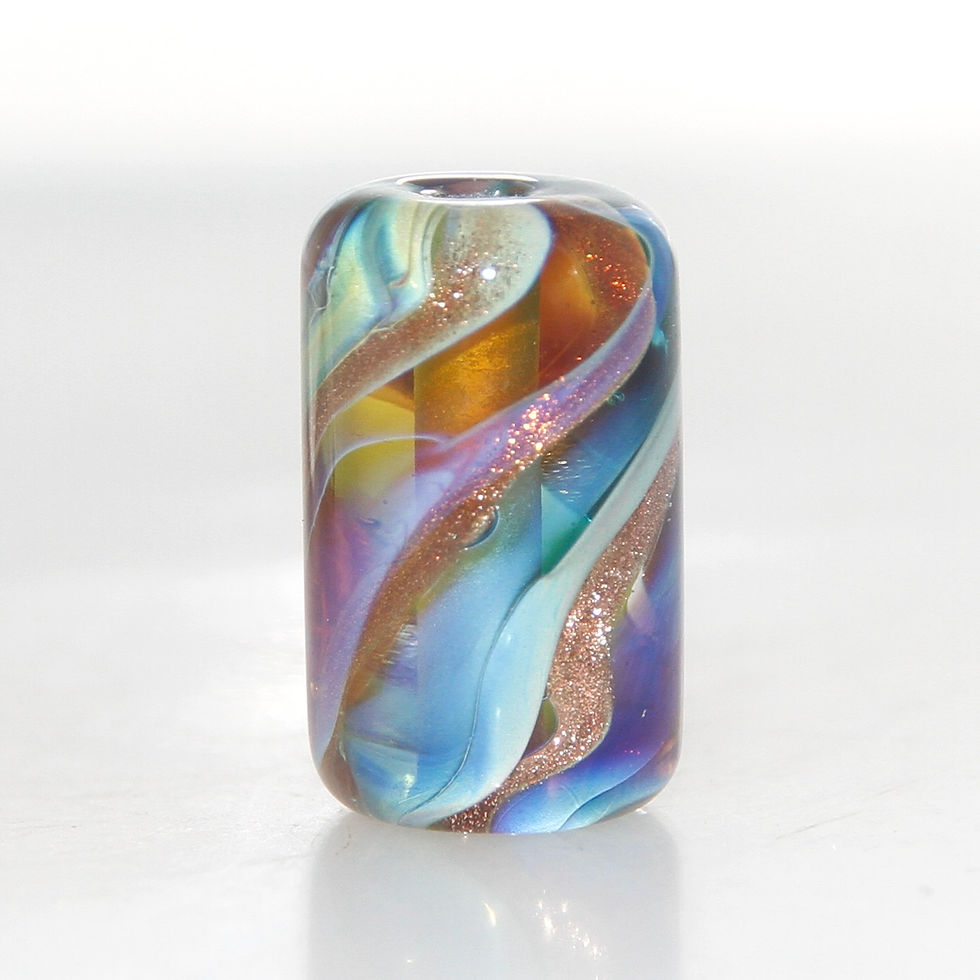 Thumbnail: A Rainbow of Transparent Lustres with Goldstone Lampwork Glass Bead