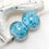 Thumbnail: Two Tone Blue Speckled Glass Bead Pair