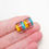 Thumbnail: Hawaiian Sunset Striped Lampwork Glass Bead Pair