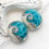 Thumbnail: Water Blue Beach Wave Lampwork Glass Bead Pair