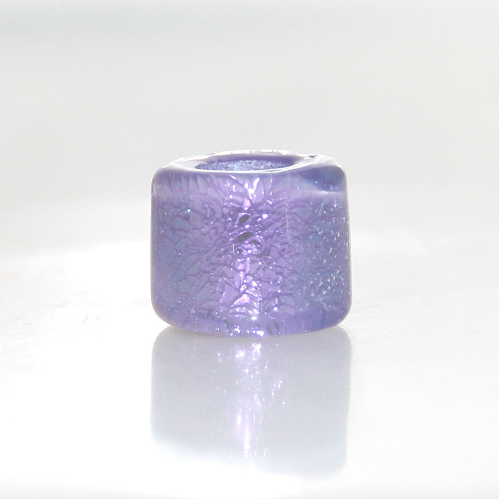 Thumbnail: Sparkly Purple Dichroic Glass Dreadlock Bead 5mm Hole