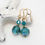 Thumbnail: Czech Glass Swarovski Crystal Teal Melon Earrings