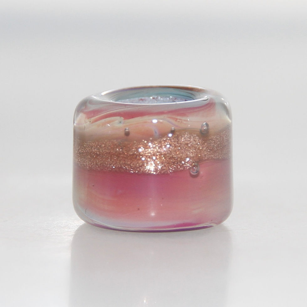 Thumbnail: Desert Purple and Goldstone Glass Dreadlock Bead 7mm H