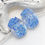 Thumbnail: Bumpy Speckled Blue Transparent Lampwork Glass Bead Pair