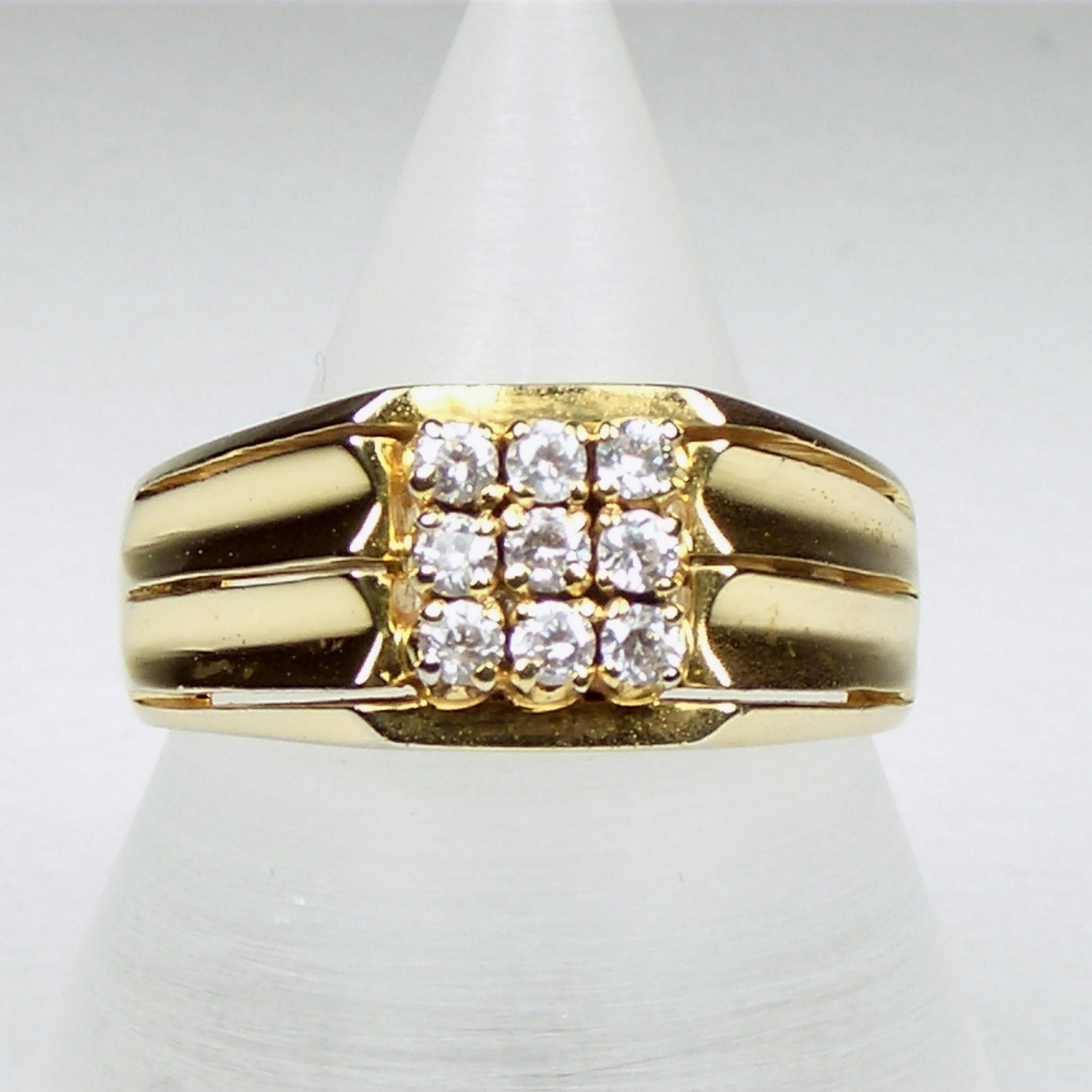 9 Zircons Face Ring x 5