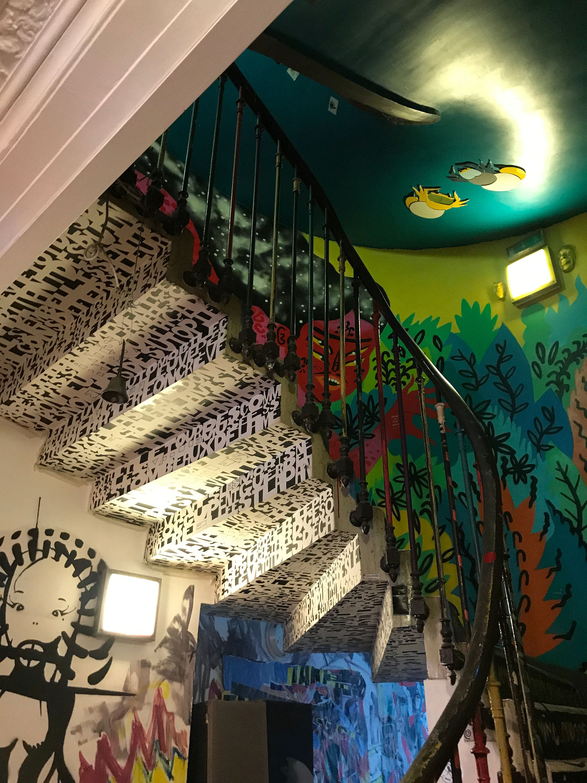 Modern Art Mural at 59 Rivoli Artist Collective in Paris