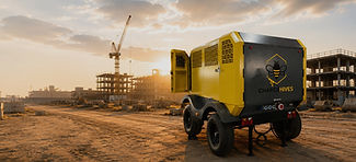 ChargeHives HiveCore mobile battery energy storage system in a construction zone powering it