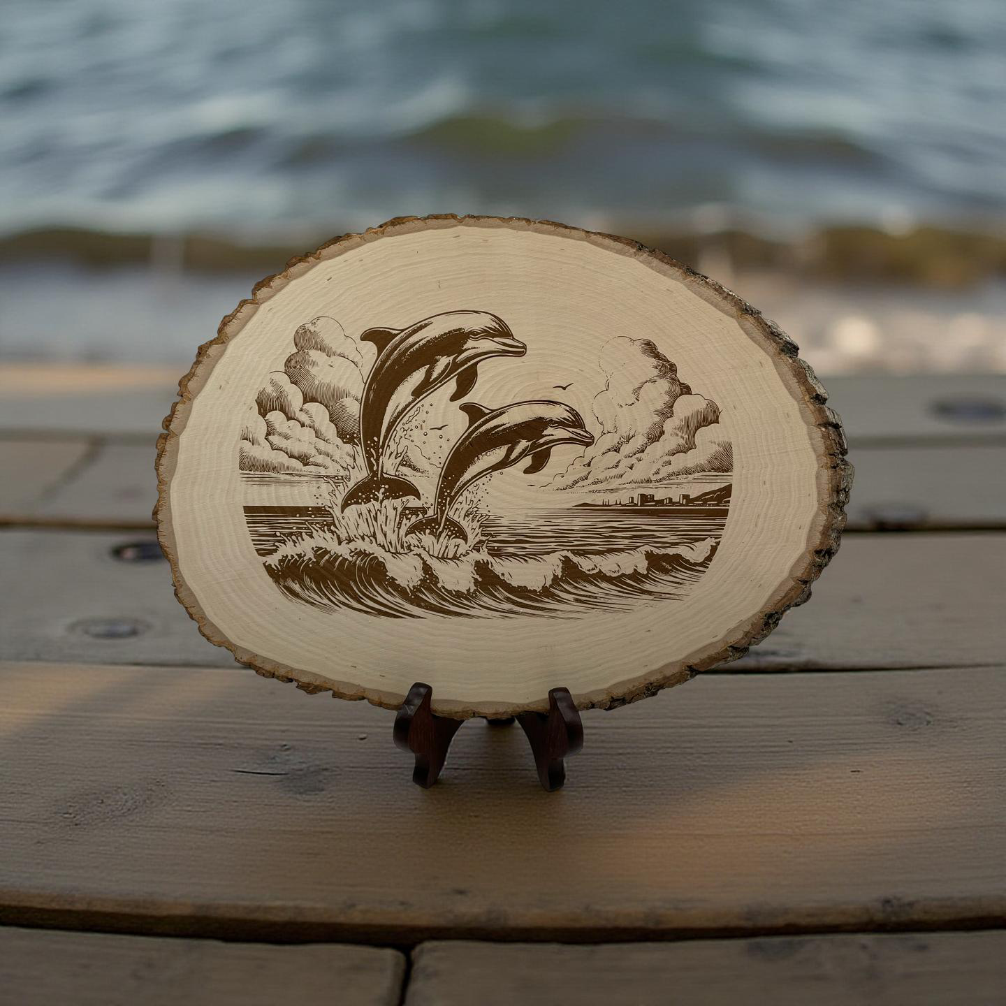 Dolphin and Waves on Live Edge 