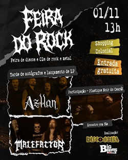 AZTLÁN: Con Malefactor, las bandas celebran el histórico LP compartido con una tarde de autógrafos en Salvador (BA) este sábado (01)