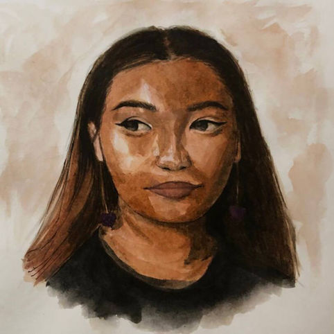 Q, watercolour on cartridge paper, 2019