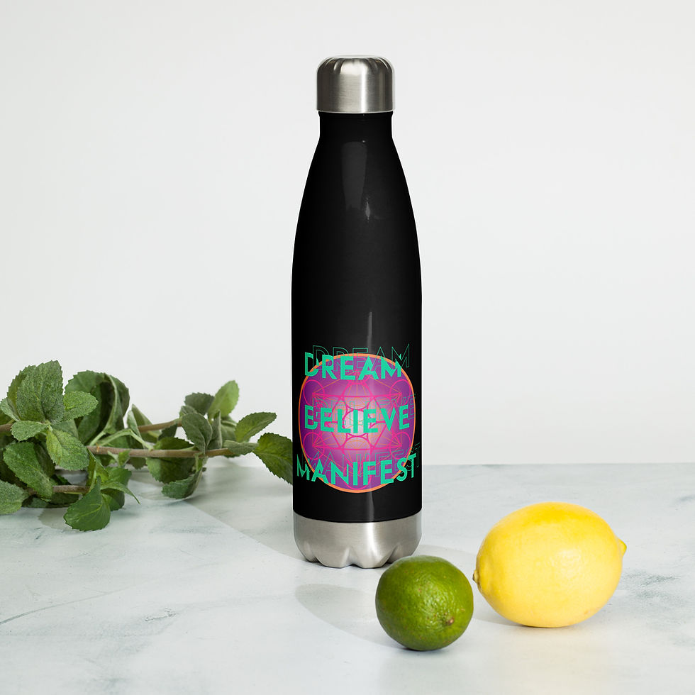 Thumbnail: DREAM BELIEVE MANIFEST Stainless Steel Water Bottle
