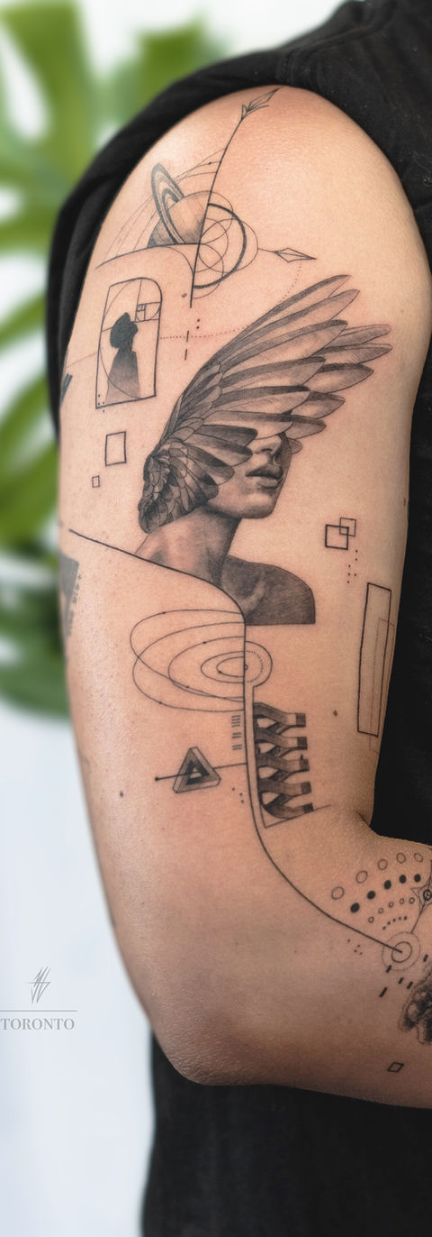 Tattoo, Fineline, Realism, Micro, Linework, Geometric, Conceptual,  Sleeve, Toronto