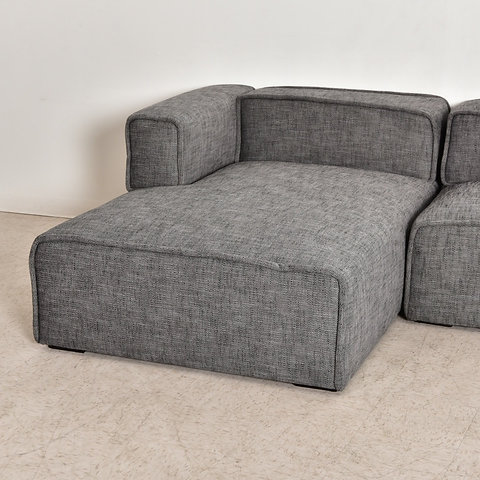 Dark Grey Loft Sofa In Tweed Left Chaise Sunbeam Vintage