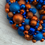 Thumbnail: Copper Orange & Royal Blue Luxury Festive Handmade Christmas Bauble Wreath