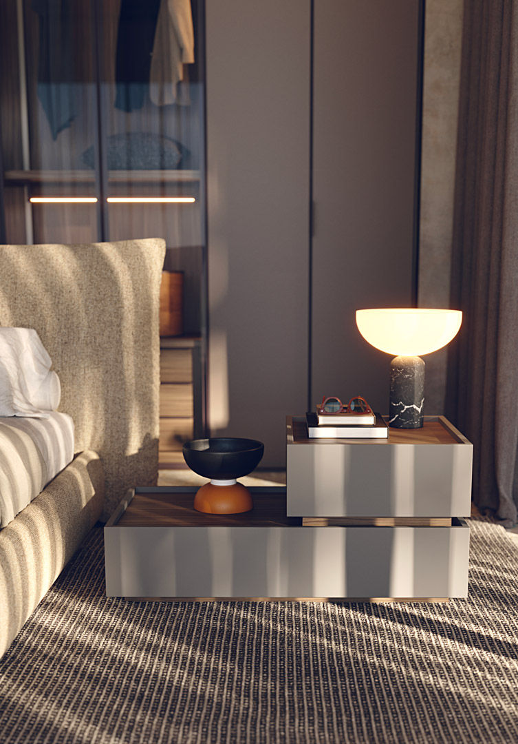 Camera da letto Kyoto su misura con cabina armadio illuminata a LED