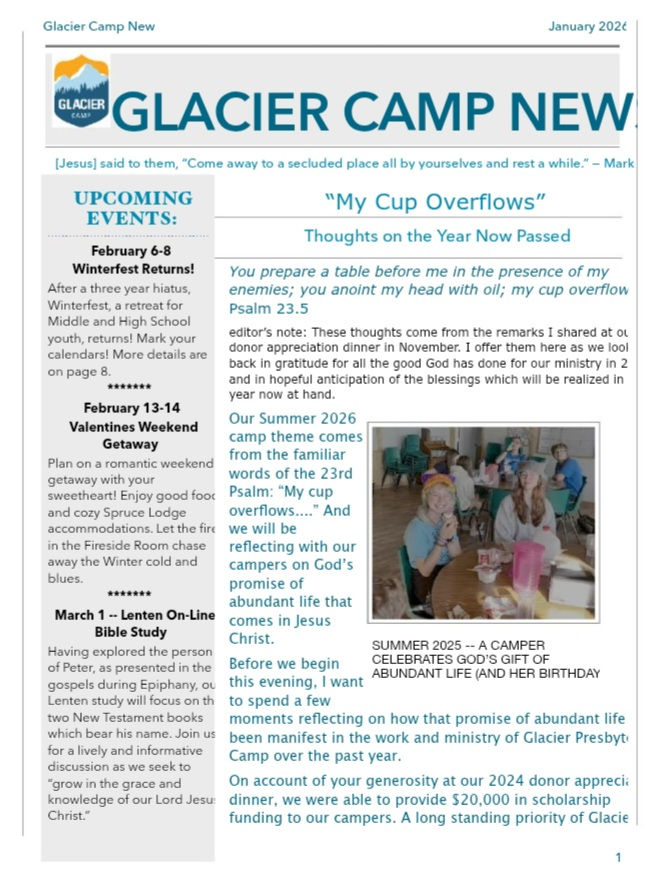 Glacier Camp New January 2026