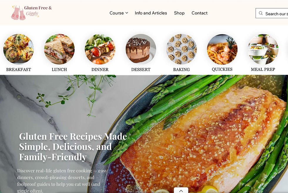 Content-focused website design for a niche food and lifestyle brand