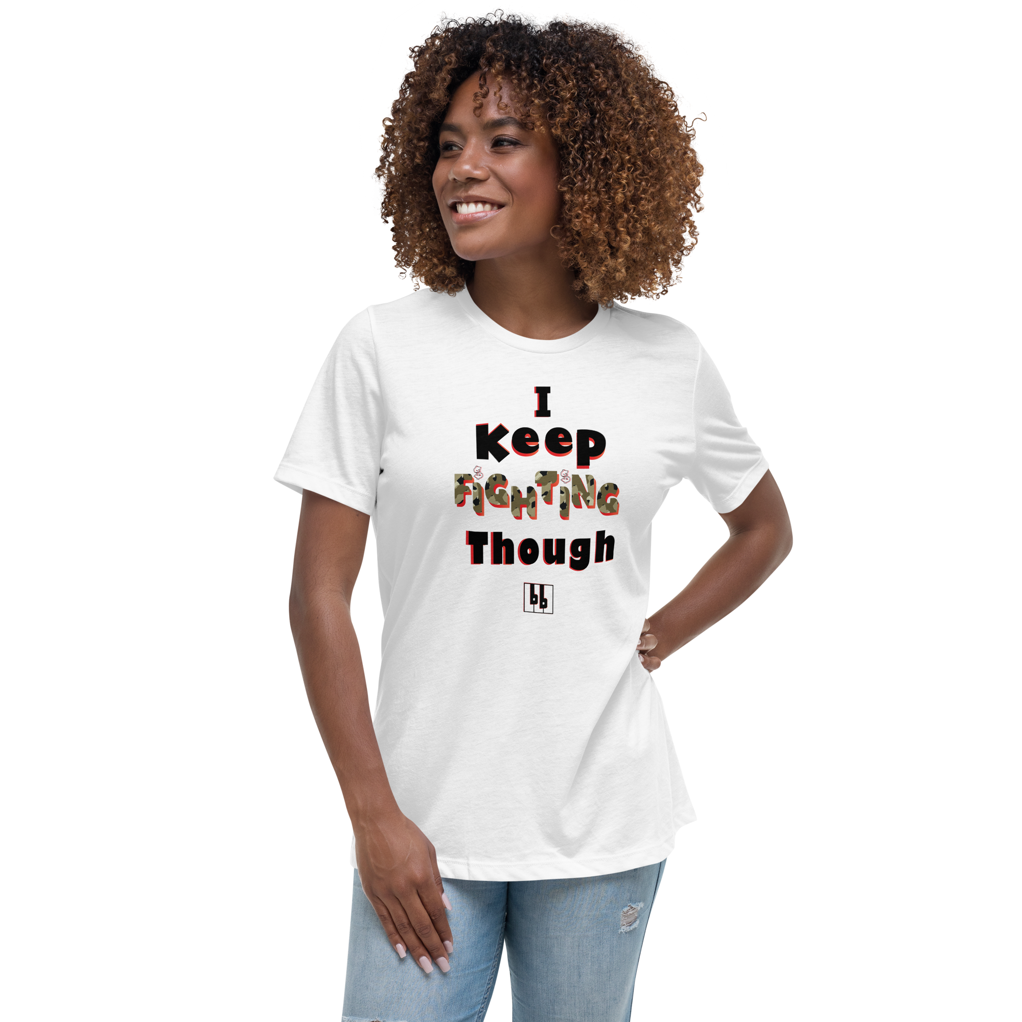 Women's Keep Fighting T-Shirt Fatigues Style