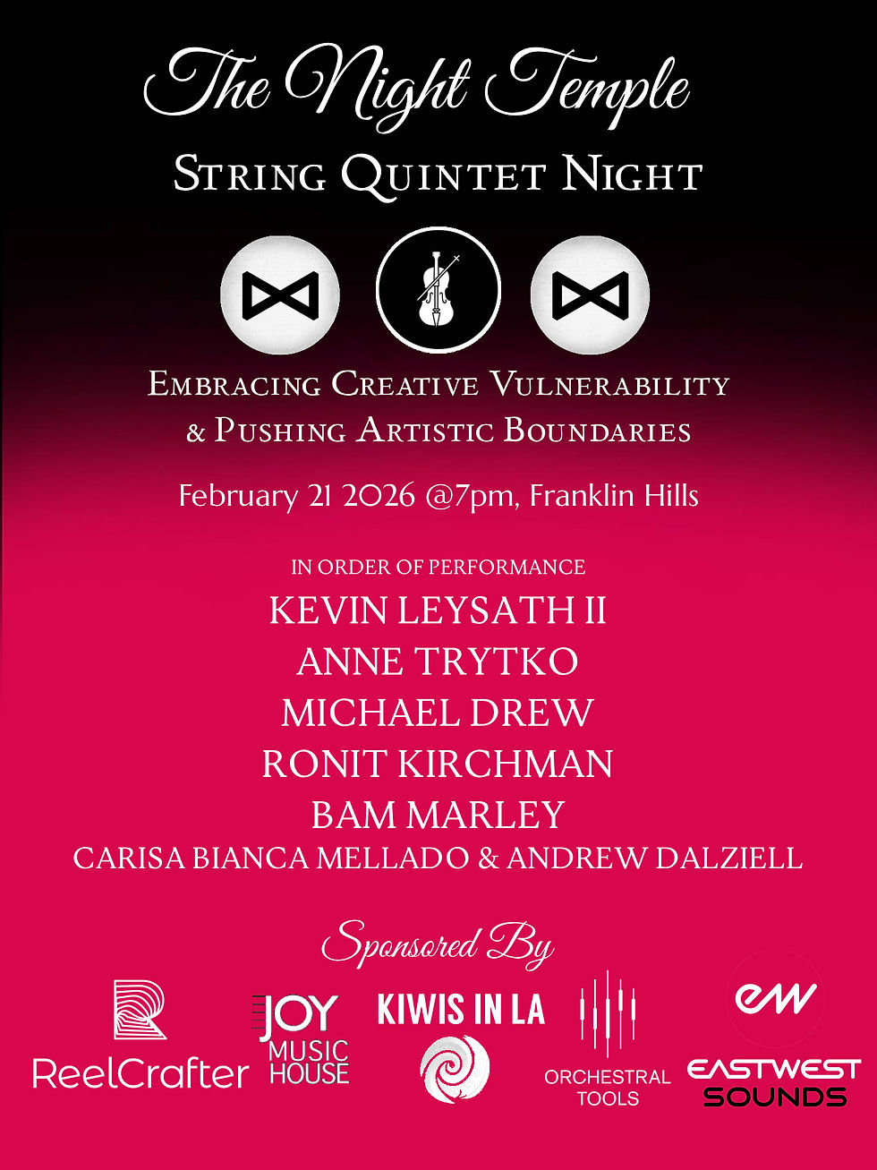 The Night Temple String Quintet Night - February 2026