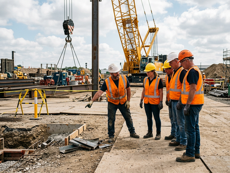Industrial work team openly discussing a safety concern before starting a high-risk task, illustrating psychological safety, speaking up, and operational risk control.