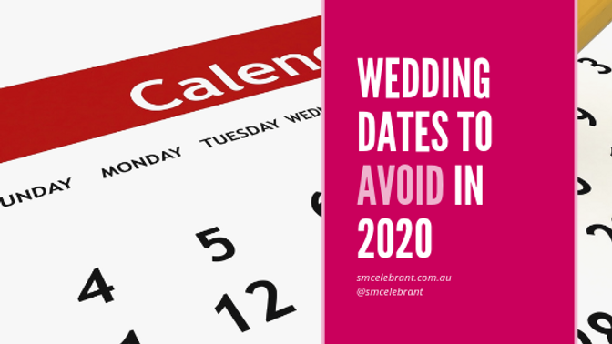 Wedding dates to avoid in 2020