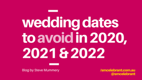 Wedding dates to avoid in 2020, 2021 & 2022