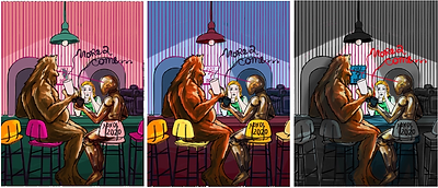 Color Studies for Editorial illustration for proposed magazine cover