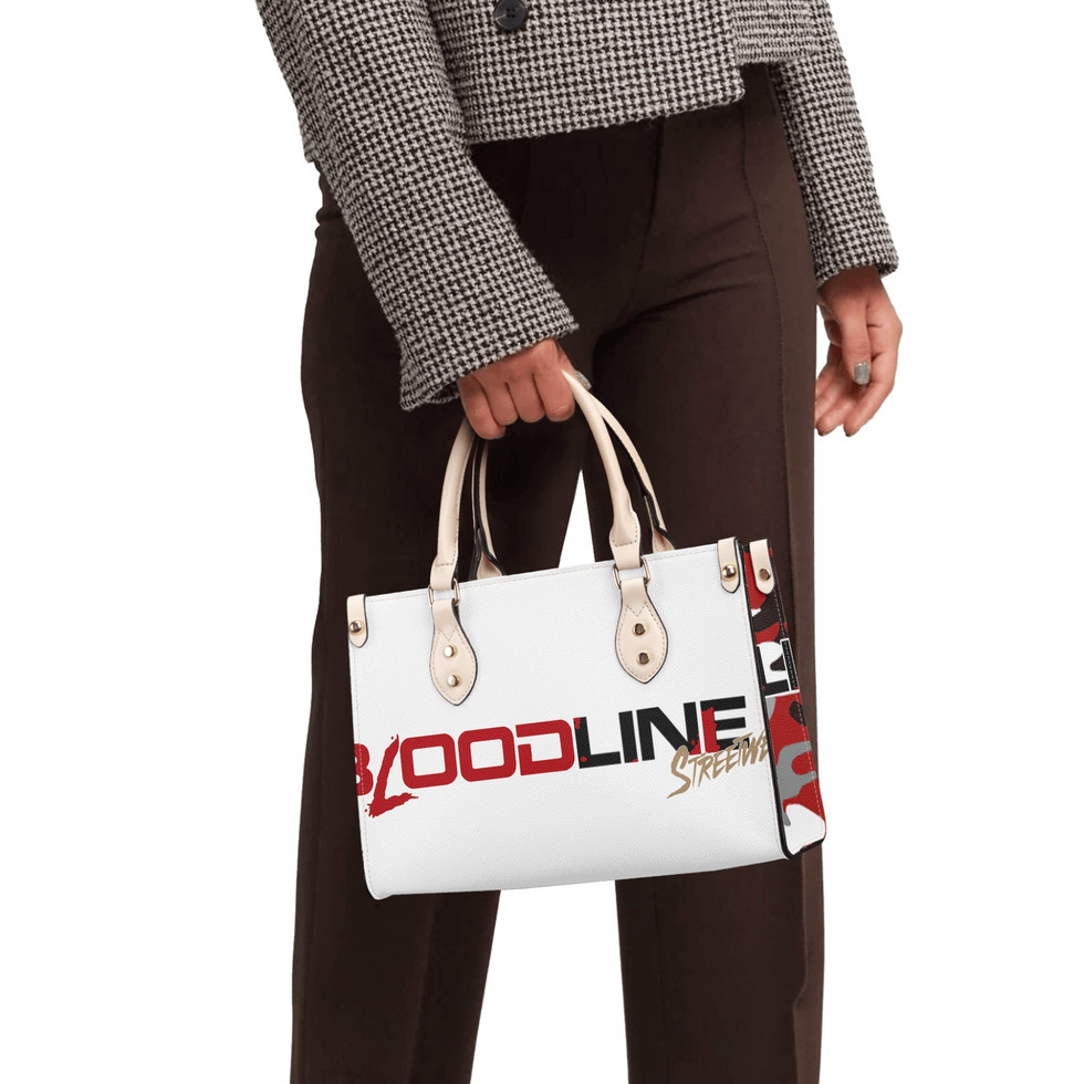 BloodLine Luxury Handbag, White/Black