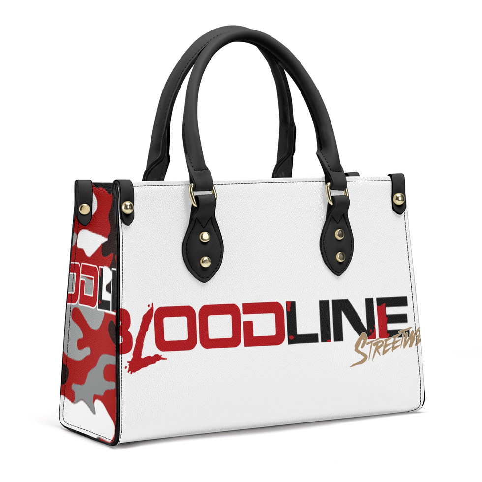 BloodLine Luxury Handbag, White/Black