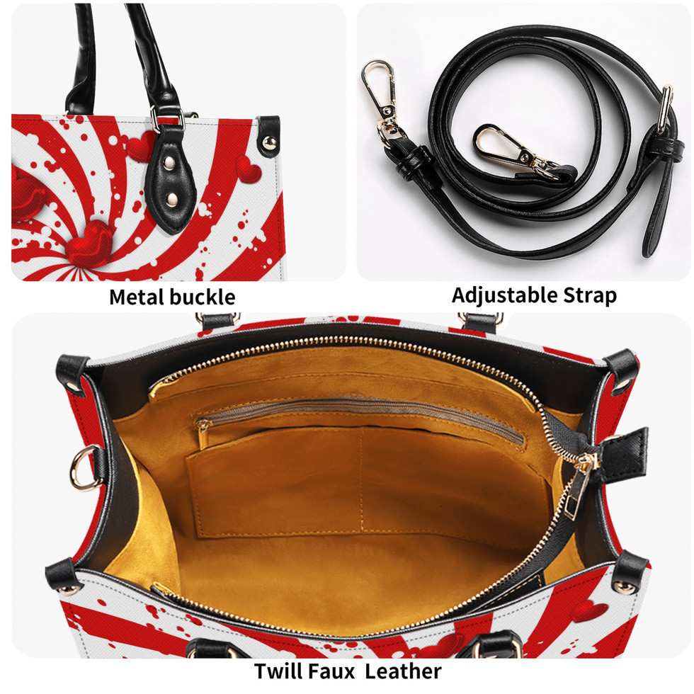 All-Over-Print Twill Leather Handbag
