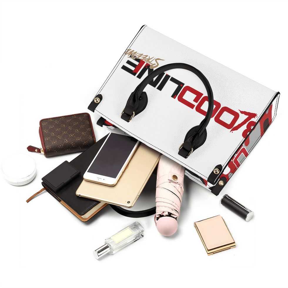 BloodLine Luxury Handbag, White/Black