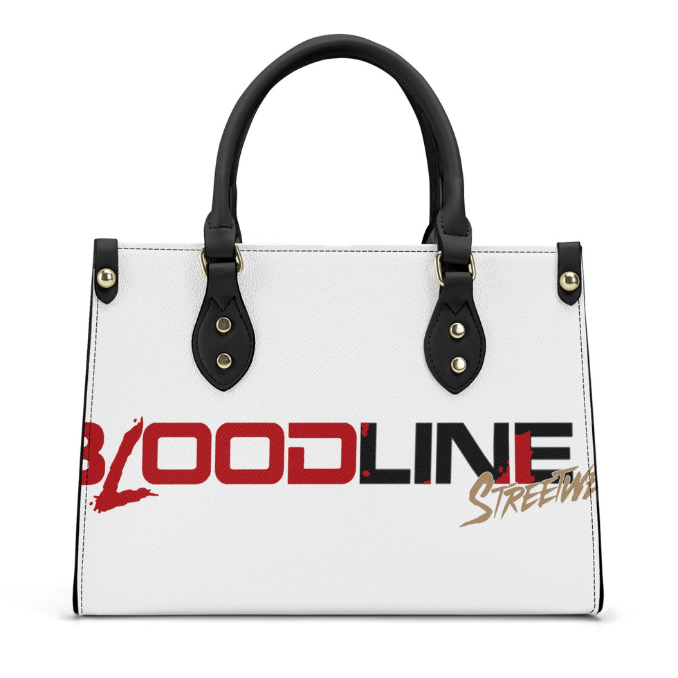 BloodLine Luxury Handbag, White/Black