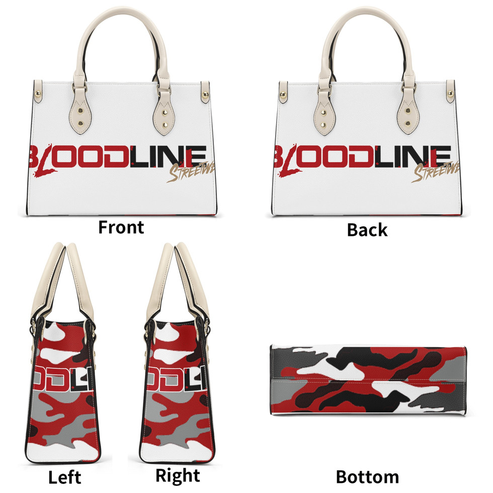 BloodLine Luxury Handbag, White/Black