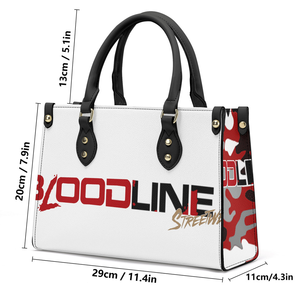 BloodLine Luxury Handbag, White/Black