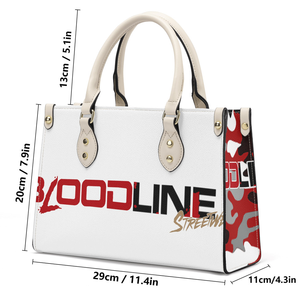 BloodLine Luxury Handbag, White/Black