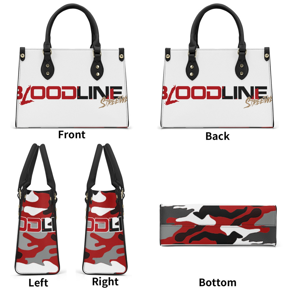 BloodLine Luxury Handbag, White/Black