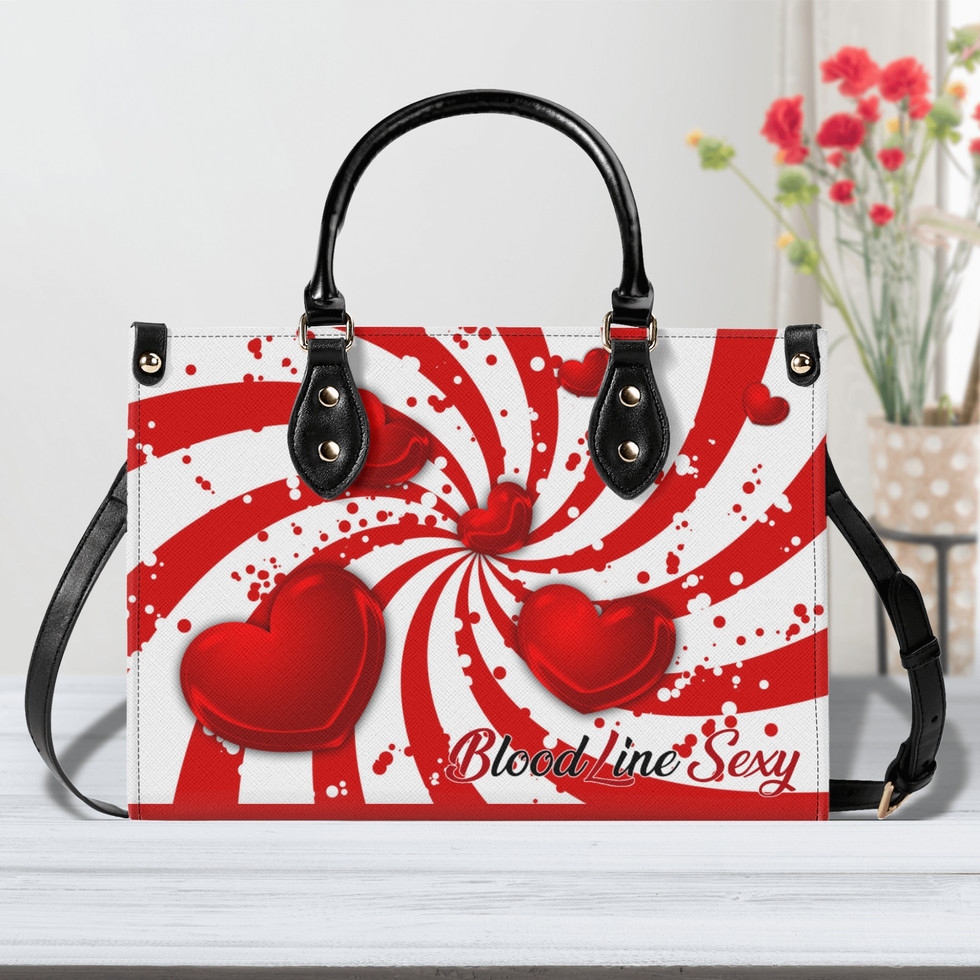 All-Over-Print Twill Leather Handbag