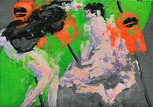 Acrylic on wallpaper 25.5x18 cm