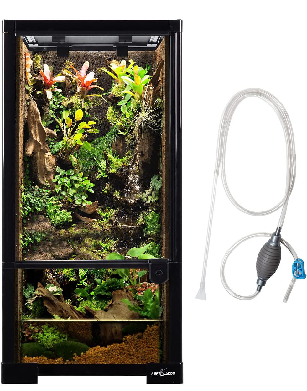 REPTIZOO 15 Gallon Full Glass Reptile Terrarium 12" x 12" x 24" Knock