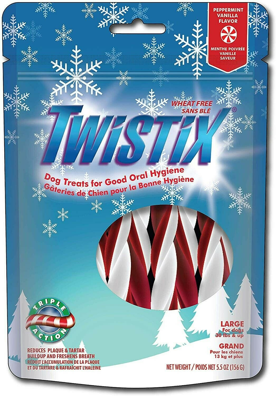 Twistix Dental Treats Peppermint Vanilla Flavor for Large Dogs 5.5oz