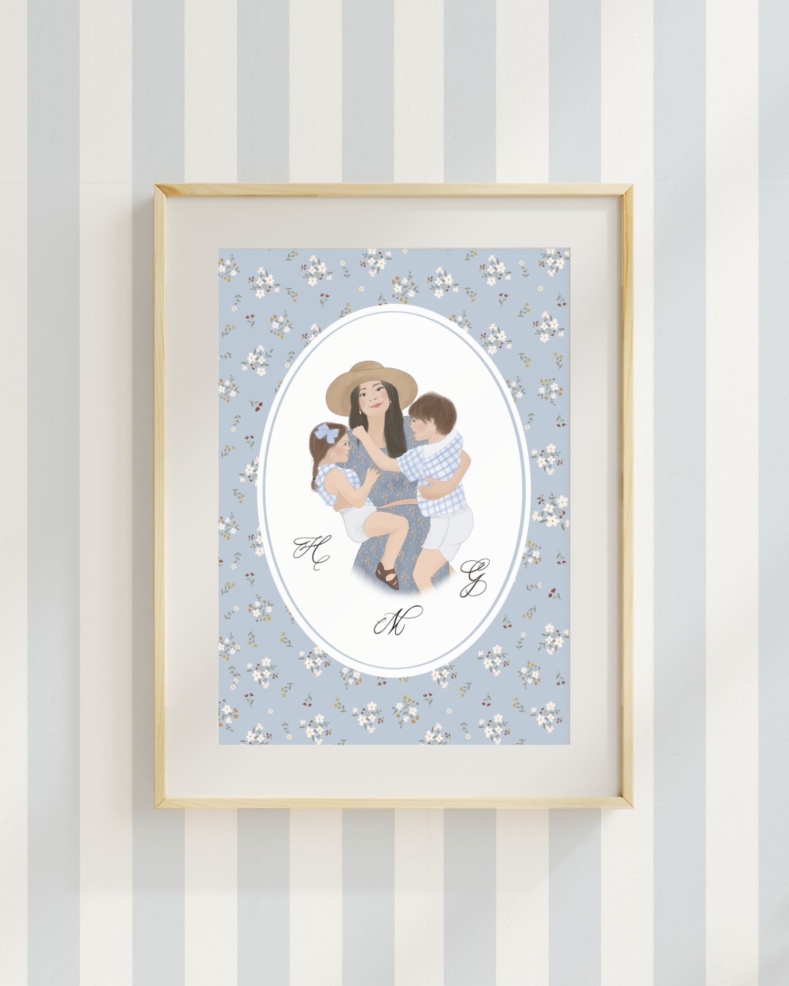 Illustration sur mesure - Famille de 3
