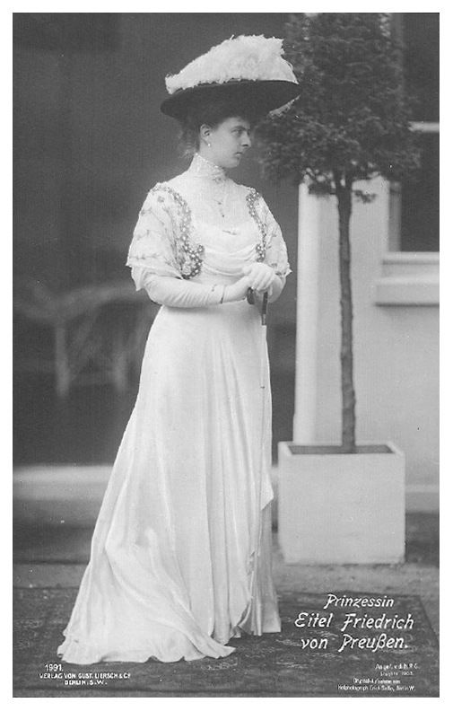 Sophie's upper bodice is framed by a