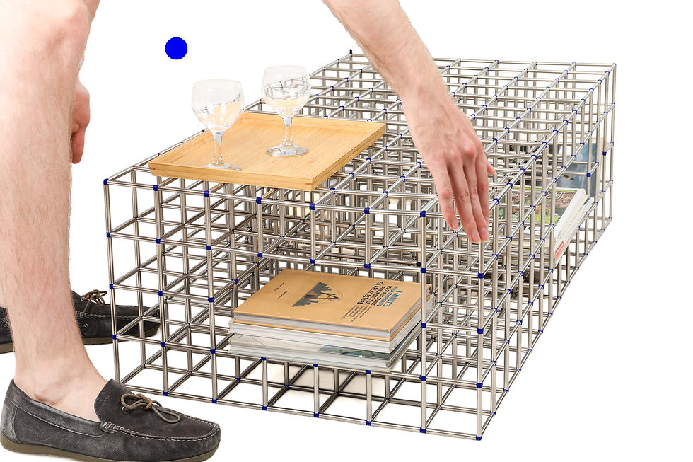 Miniature : Scaffolding furniture coffee table ( Blue )