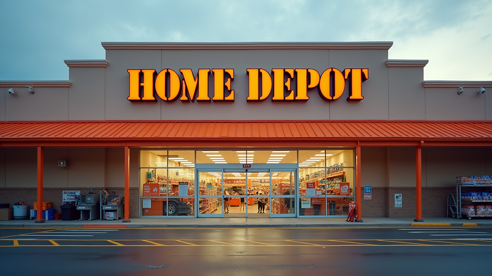 High angle view of a Home Depot store entrance