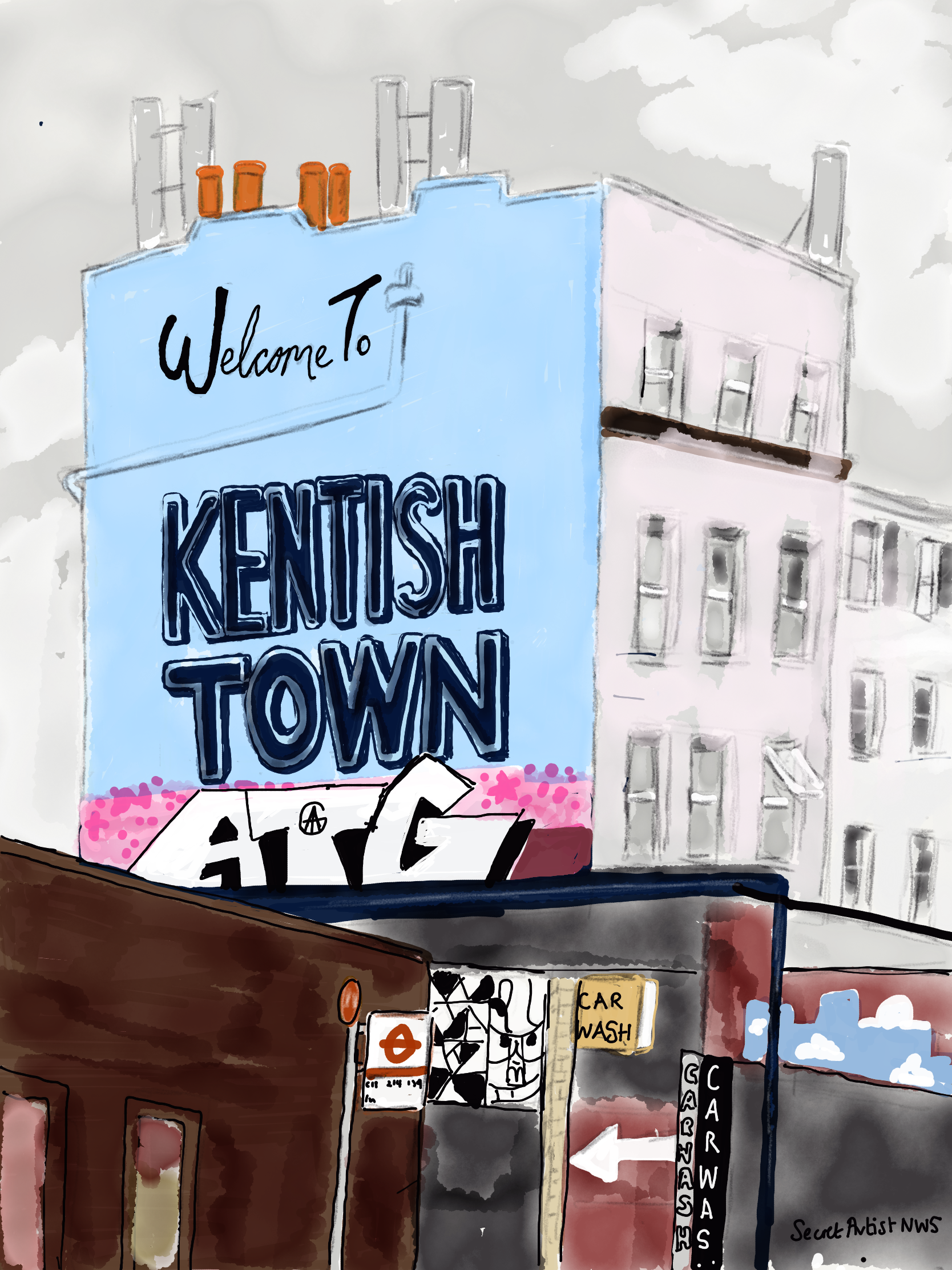 Paintings of houses The Secret Artist NW5 England