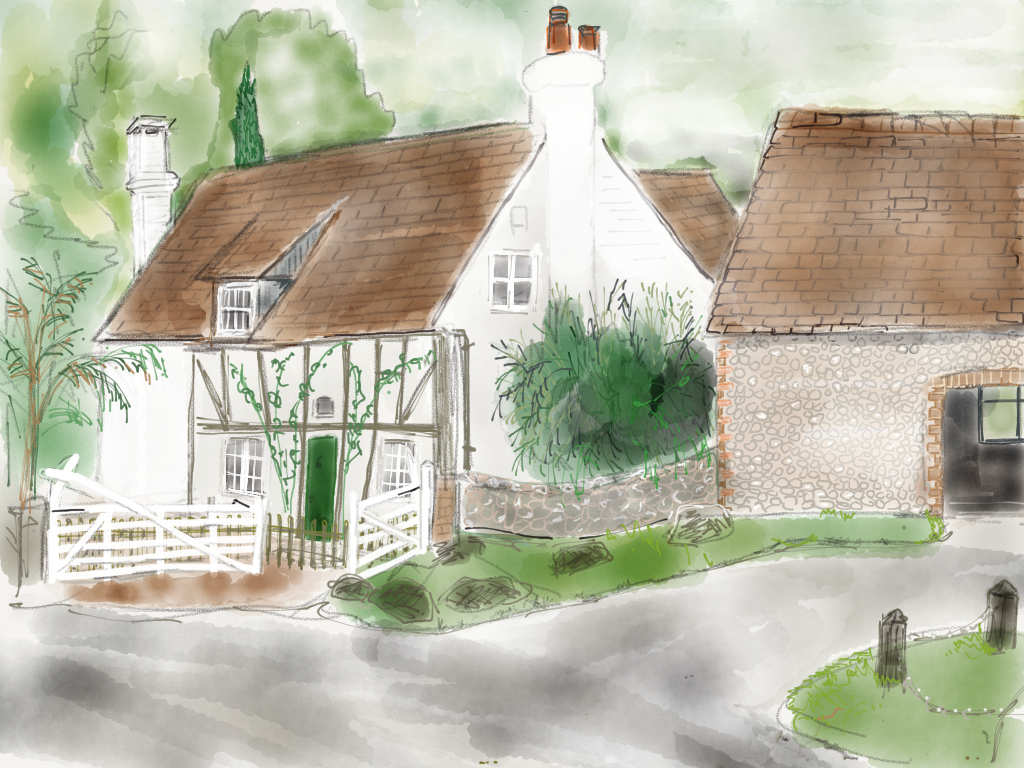 Ladywell Cottage in fog