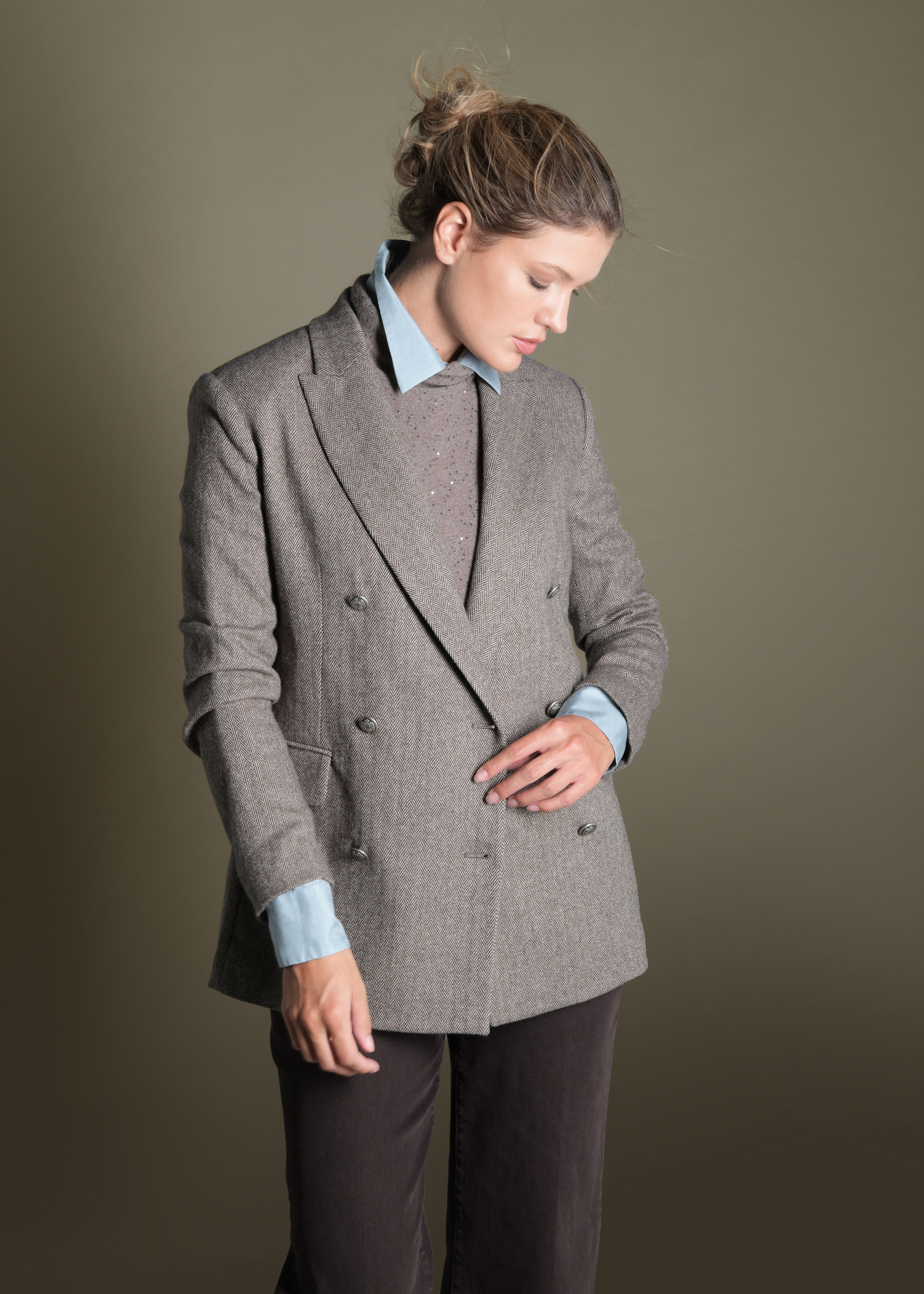 S/ SPIGATTO B/ SETA SOFFITO G/ LUCENTE CAPUCCINO P/ DENIM EMBANO